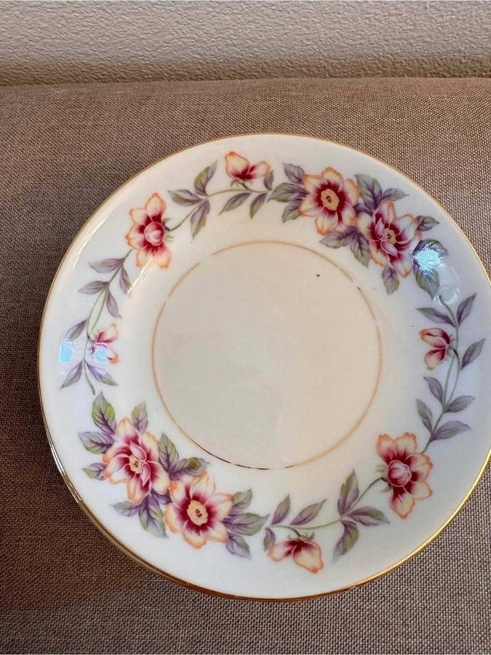 Vintage c. 1950s–60s Regal China Japan Sharon Floral Saucers Set of 6